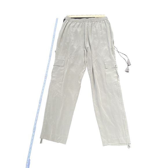 Elie Tahari Women's‎ Gray Casual Cargo Pants Size L NWT Drawstring Waist - Picture 4 of 4